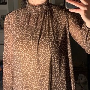 Cheetah print turtle neck